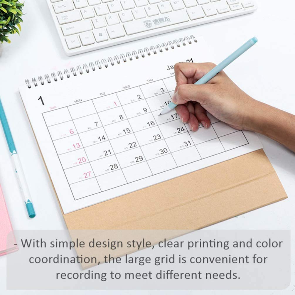 2021 Waterproof Desk Calendar - 20x15cm for Home & Office Decor