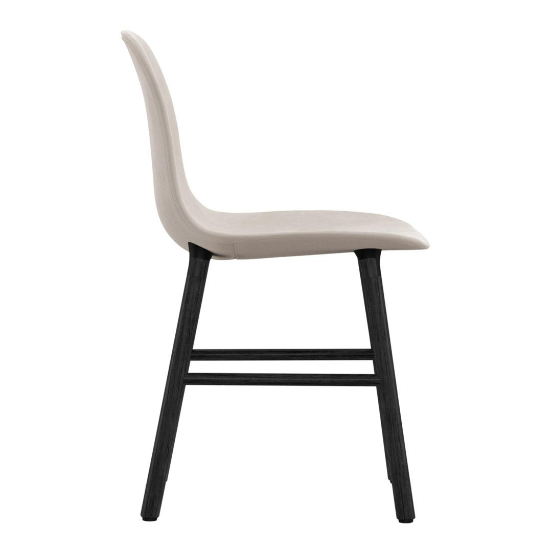 Modern Upholstered Form Chair with Solid Wood Legs - Comfortable Lounge Chair for Living Room, Bedroom, or Office