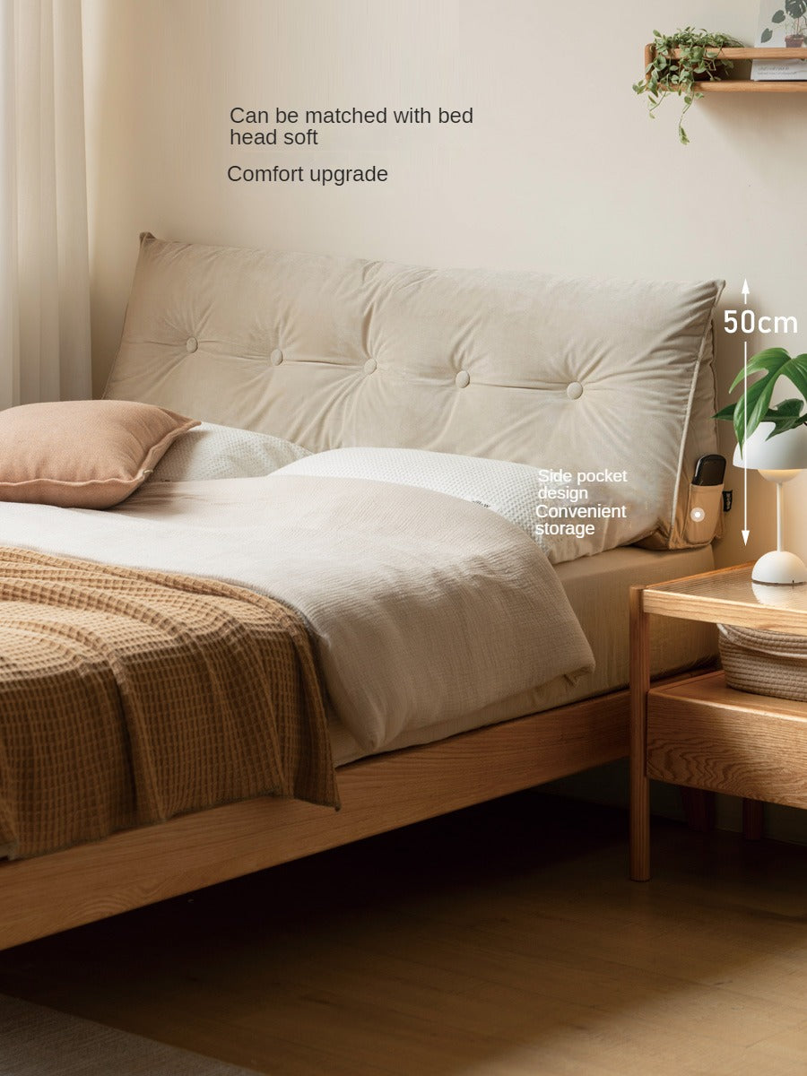 Modern Minimalist Oak Solid Wood Tatami Bed - Japanese Style Platform Bed Frame for Small Spaces, Guest Rooms & Zen Bedrooms