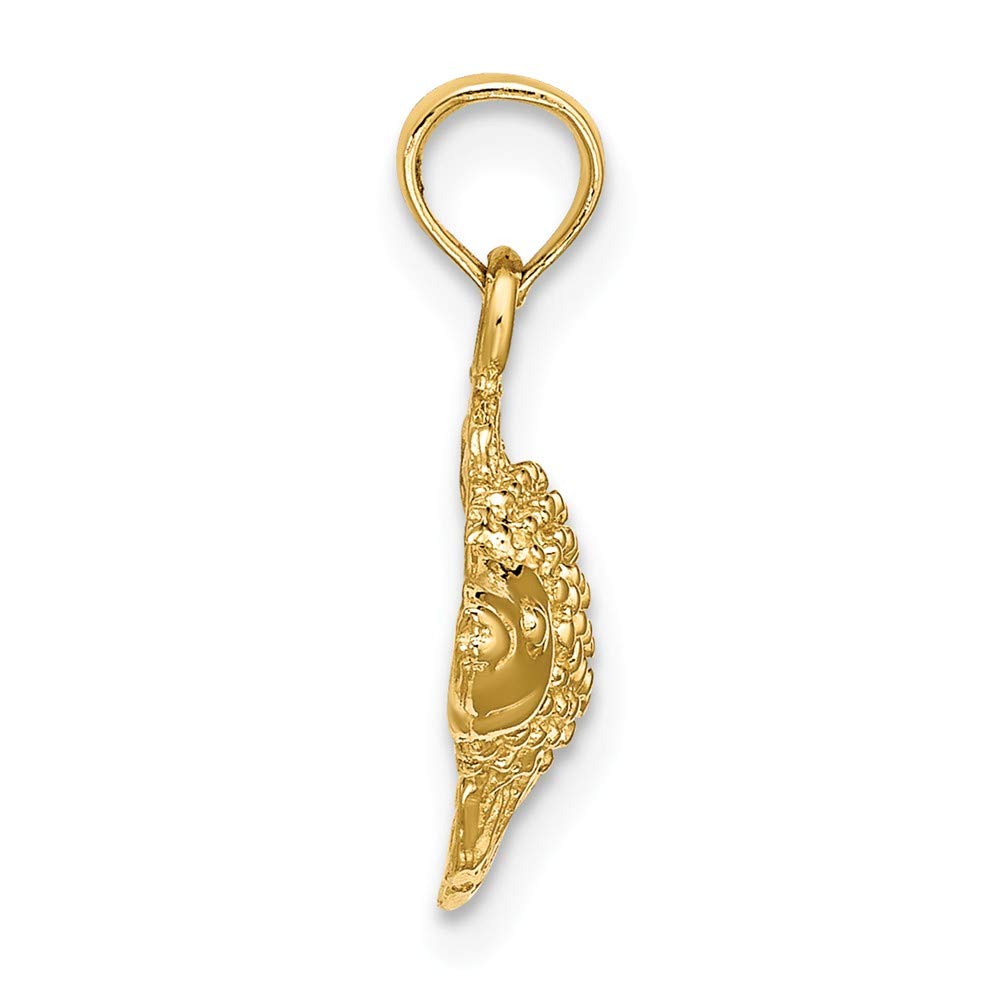 14K Yellow Gold Fish Pendant - 2D Textured Long Fin Koi Jewelry (0.36 x 0.69 Inch) - Perfect for Gifts, Birthdays & Everyday Elegance