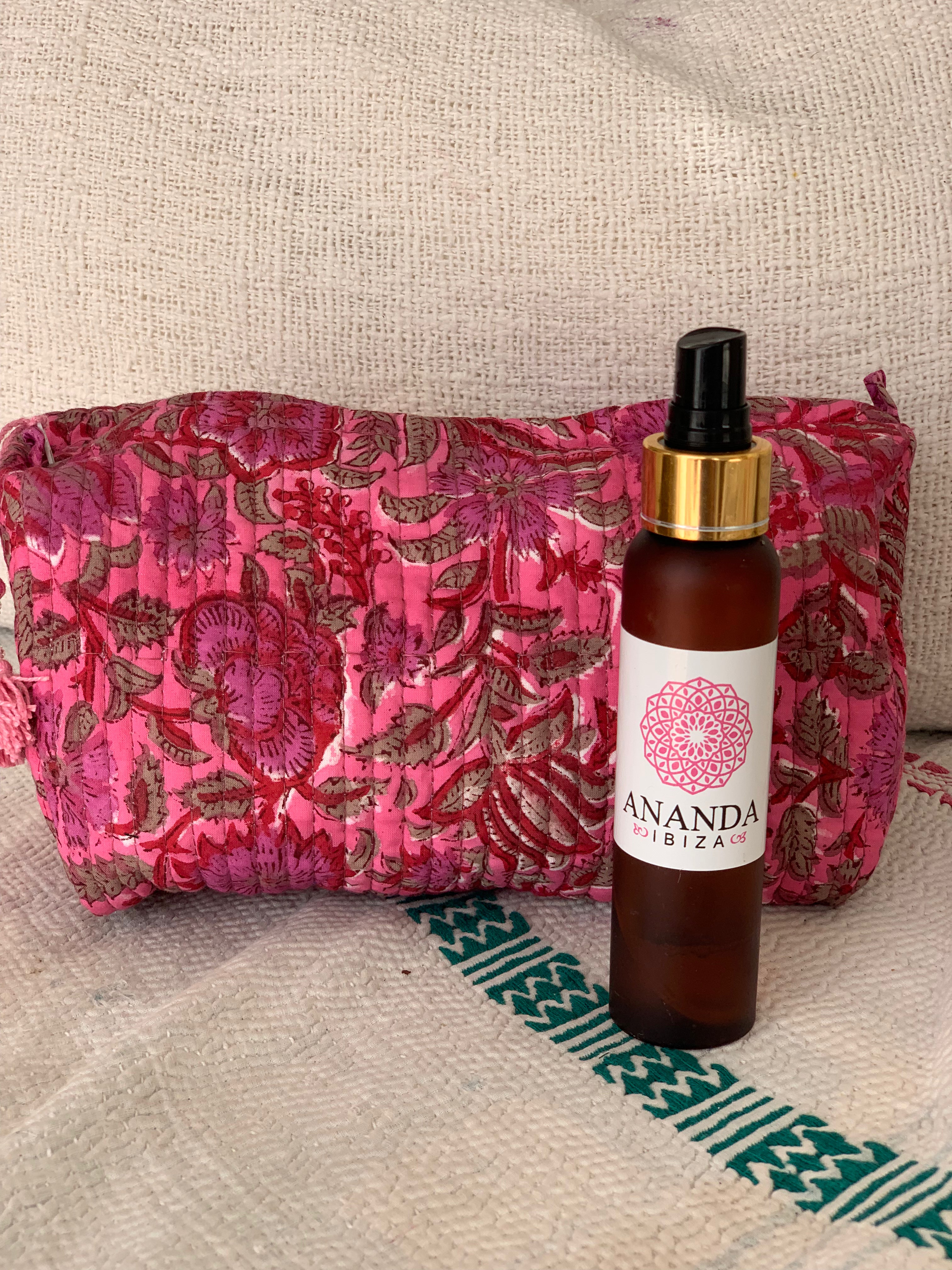 Handmade Block Print Cotton Cosmetic Bag - Eco-Friendly & Reusable (3 Sizes) - Perfect for Travel, Makeup Storage & Gift Giving