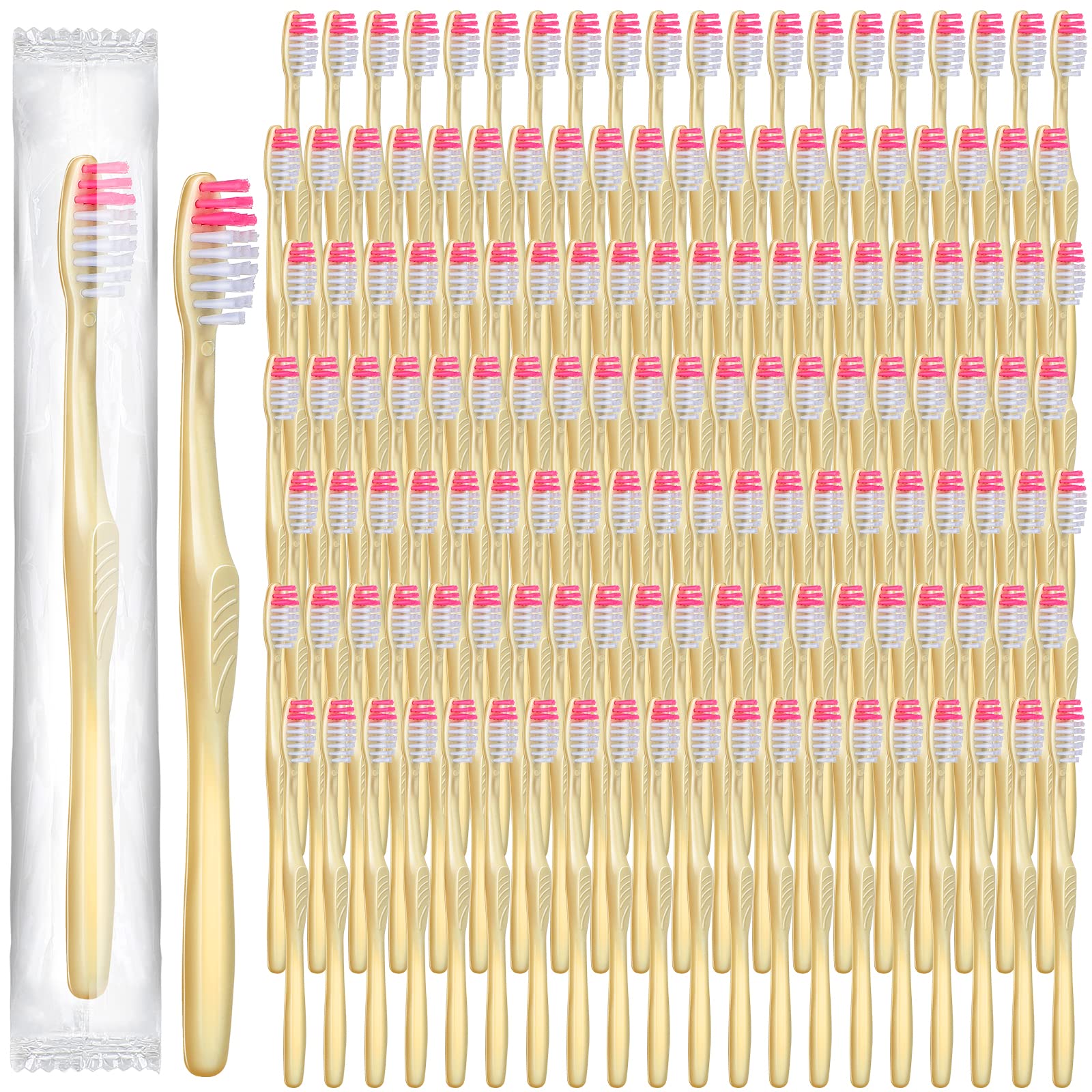1000 Pcs Disposable Toothbrushes Bulk - Individually Wrapped Soft Bristle Travel Toothbrushes for Camping, Hotels, Office & Homeless Shelters | Eco-Friendly Single Use Toothbrush (Yellow) - Perfect for Travel Kits, Emergency Preparedness & Hygiene Essentials