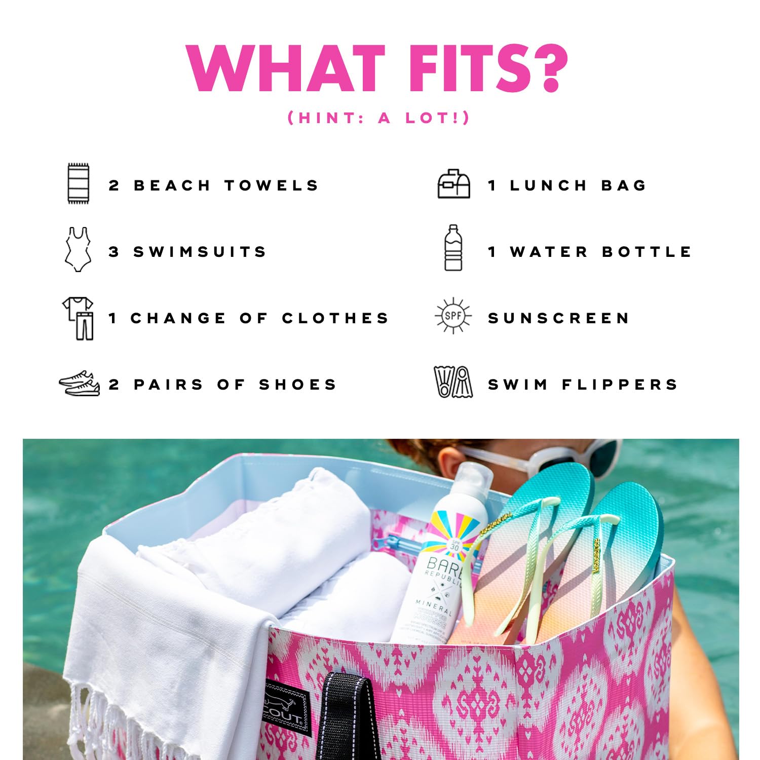 Scout Original Deano - Large Utility Tote Bag for Beach, Pool, Work & Shopping - Durable Open Top Carryall for Women & Men - Perfect for Groceries, Picnics, Gym & Travel Essentials