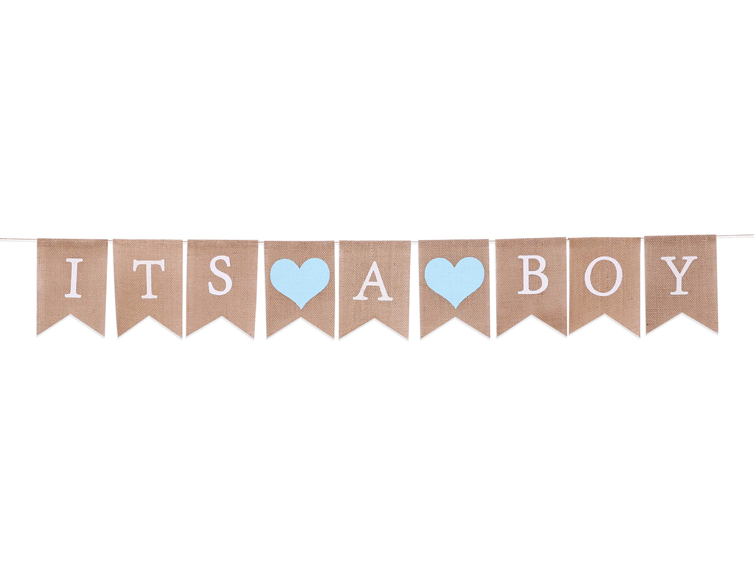 It's a Boy Burlap Banner - Baby Shower Decorations, Gender Reveal & Birthday Party Supplies for Boys - Perfect for Nursery, Photo Backdrops & Celebrations