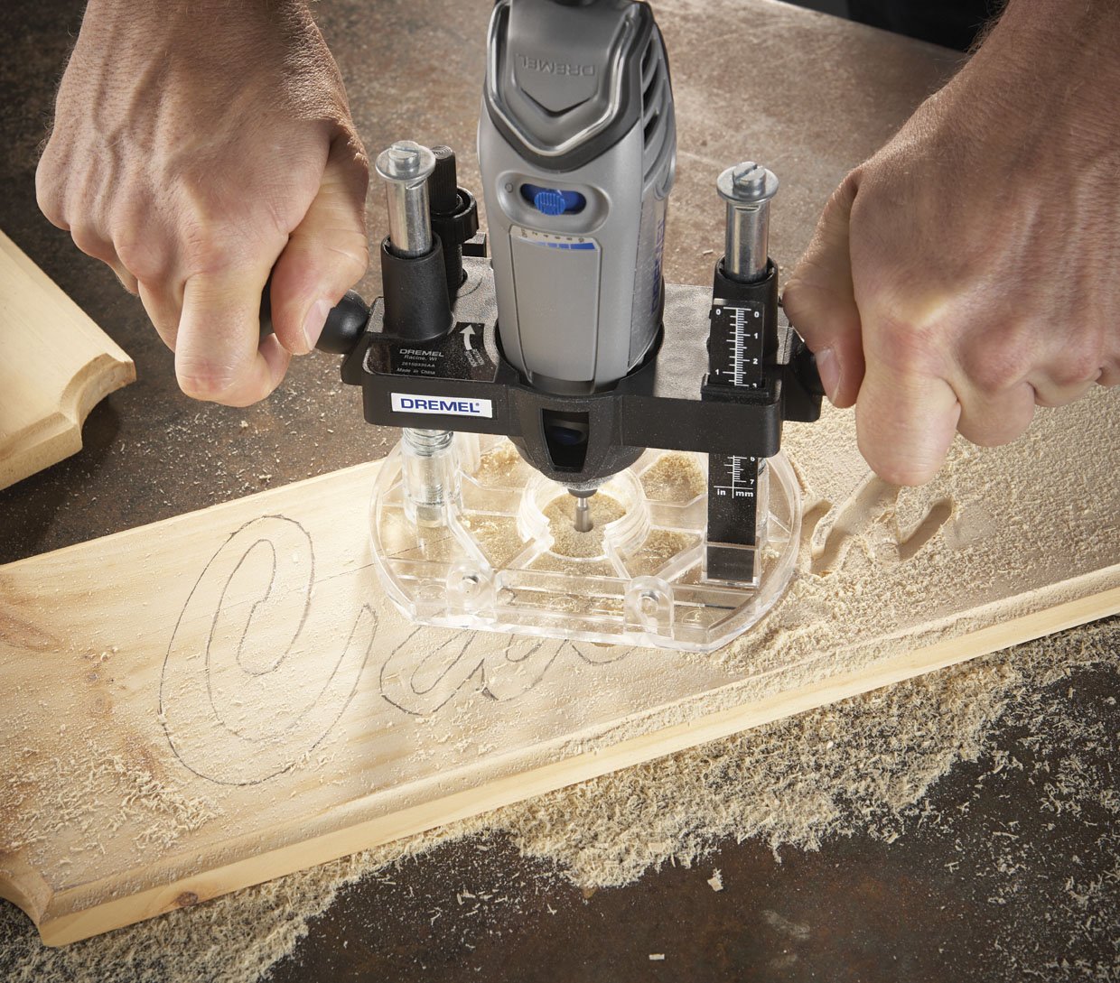 Dremel 4300 Rotary Tool Kit with LED Light & 335 Plunge Router Attachment - Perfect for Woodworking, Metal Engraving, and DIY Craft Projects