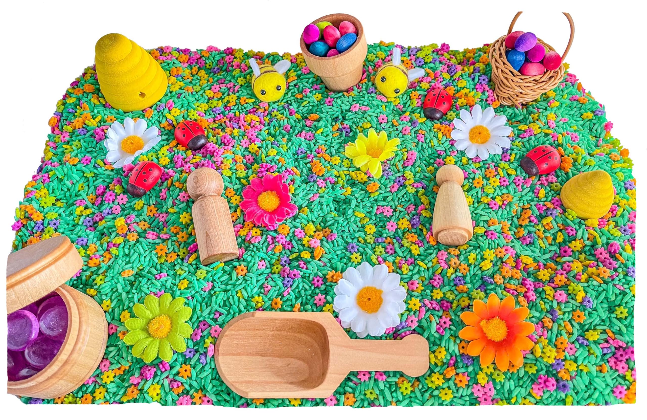 Montessori Sensory Bin for Kids - Flower Themed Sensory Toys for Preschoolers | Educational Play for Toddlers, Autism Learning & Fine Motor Skills Development