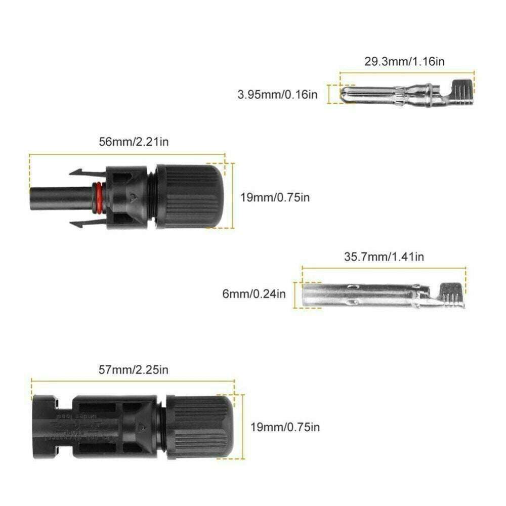 10 Pairs 30A Solar Panel Connectors - IP67 Waterproof PV Cable with Male & Female Line Plug Sockets for Solar Power Systems, RV, Marine & Off-Grid Applications