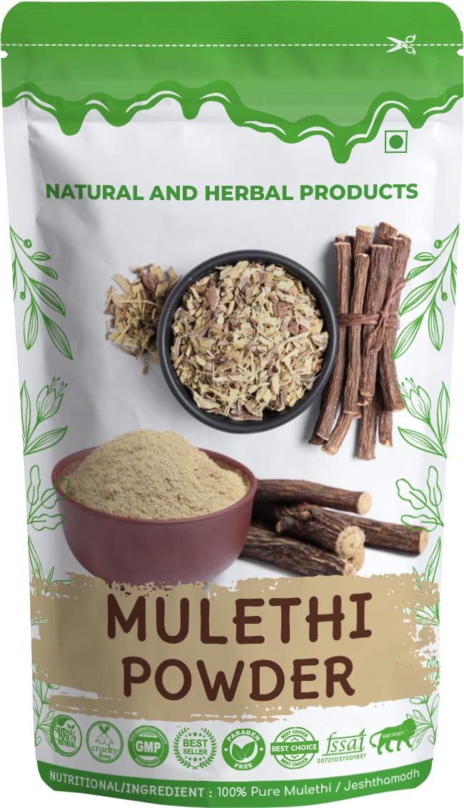 Organic Mulethi Powder (Licorice Root) - 100g Pack of 2 | Yashtimadhu for Skin Brightening, Hair Care & Immunity Boost | Natural Face Mask Ingredient & Herbal Tea for Digestion | Gluten-Free Ayurvedic Supplement for Healthy Lifestyle