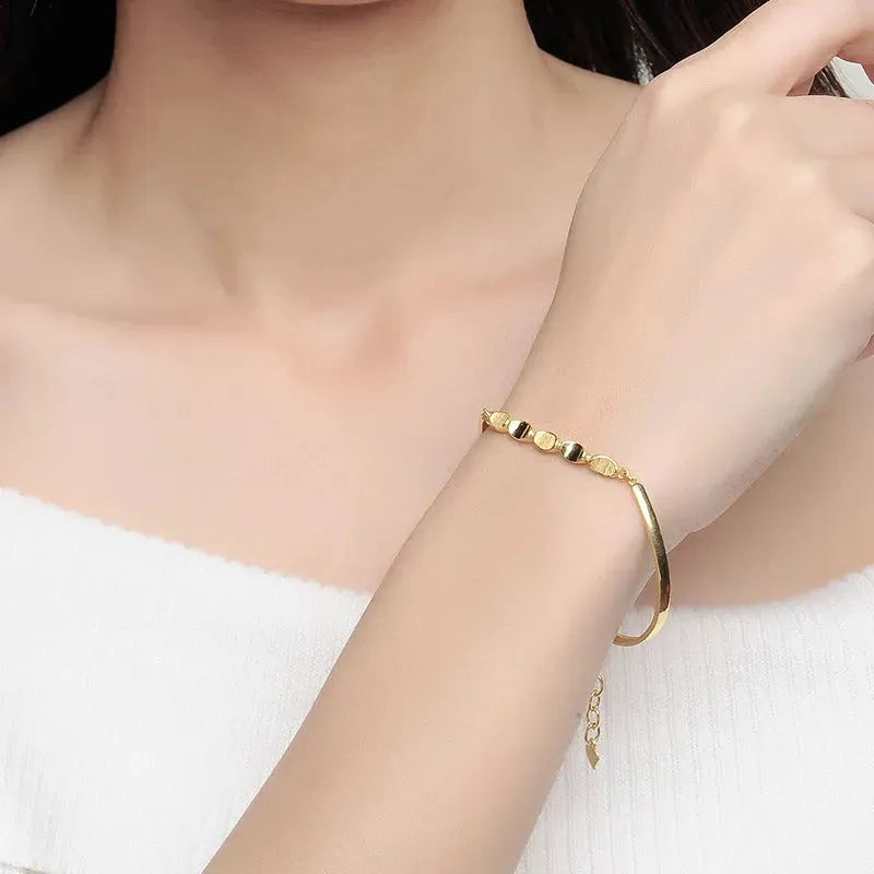 24K Pure Gold Bracelet 999 Solid Gold Bangle - Classic & Trendy Fine Jewelry for Women, Elegant Gift for Anniversary, Wedding & Special Occasions