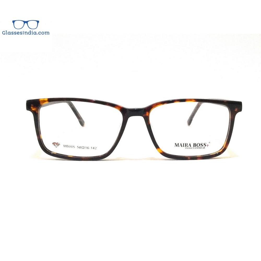 Stylish Slim Rectangle Acetate Full Frame Glasses MB005DA - Trendy Eyewear for Men & Women - Perfect for Office, Reading & Everyday Fashion