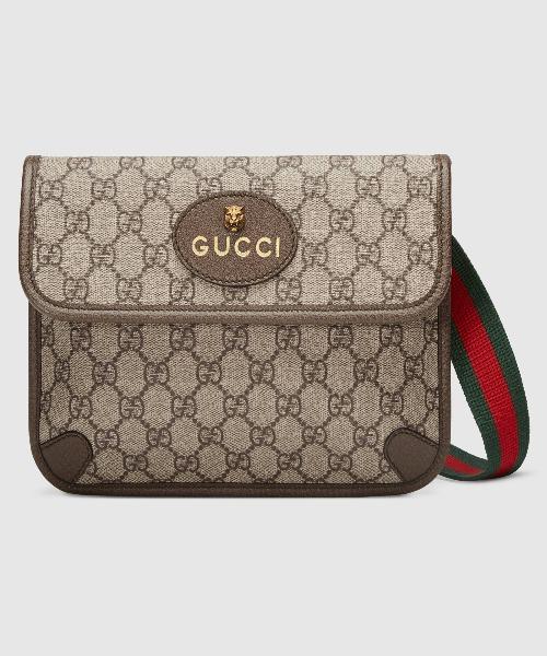 Gucci GG Supreme Belt Bag with Brown Trims - Stylish Crossbody Bag for Women, Perfect for Travel, Shopping & Everyday Use
