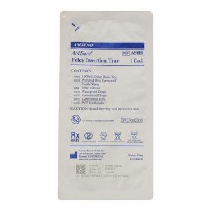 Amsino Foley Catheter Insertion Tray with 10ml Syringe - Sterile Medical Kit for Urology Procedures, Hospital & Home Healthcare Use