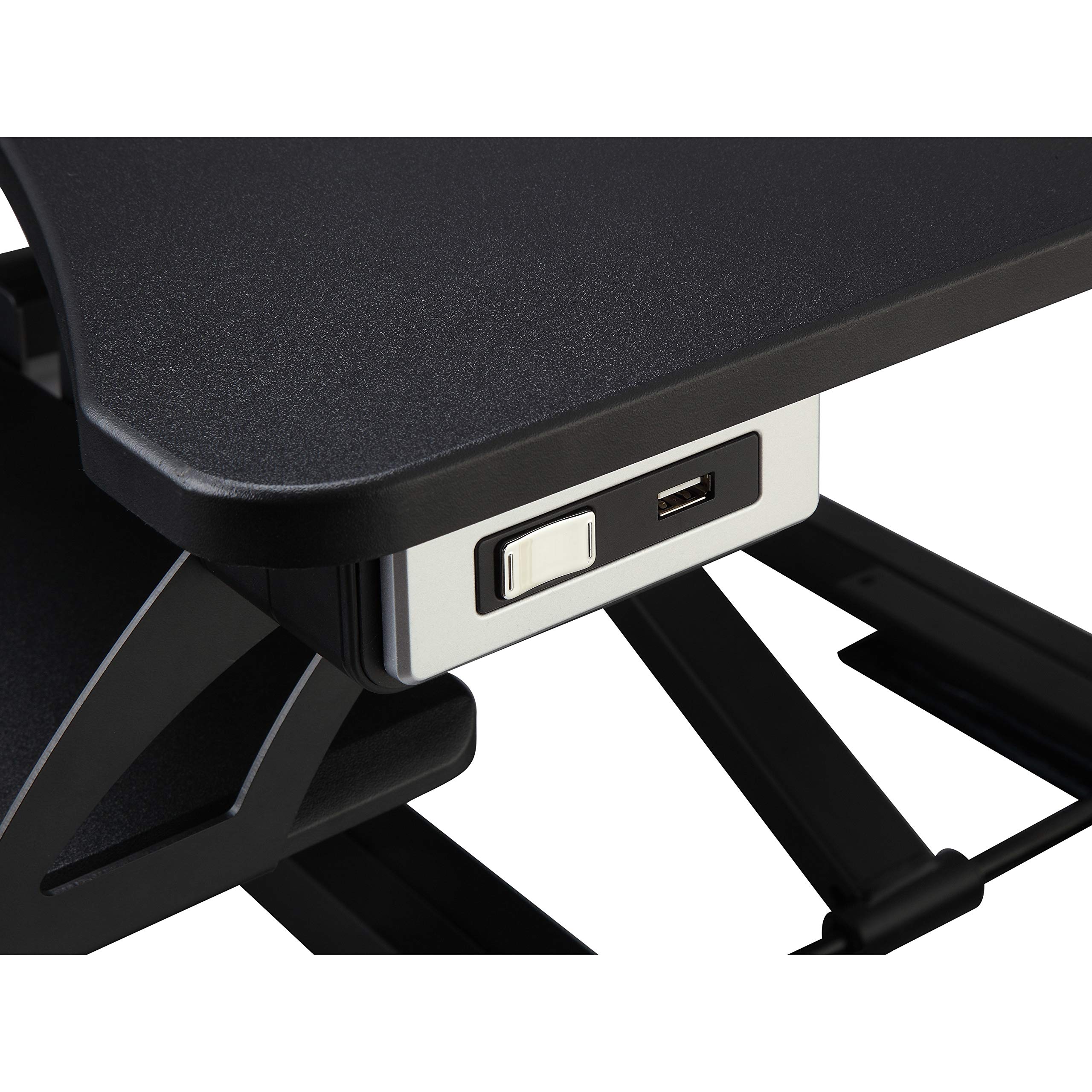 Lorell LLR99530 Black Electric Monitor Riser - Adjustable Height Stand for Computer Screens, Laptops & Workstations - Perfect for Office, Home & Gaming Setup