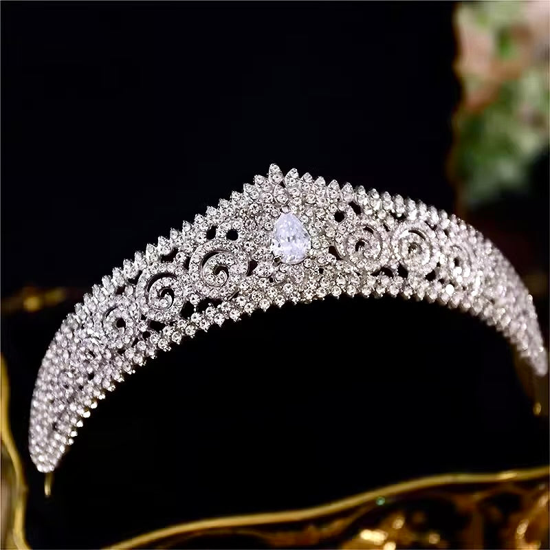 Jacie Elegant Cubic Zirconia Bridal Tiara - Sparkling Wedding Crown for Bride, Bridesmaids & Prom | Perfect for Weddings, Pageants & Special Occasions