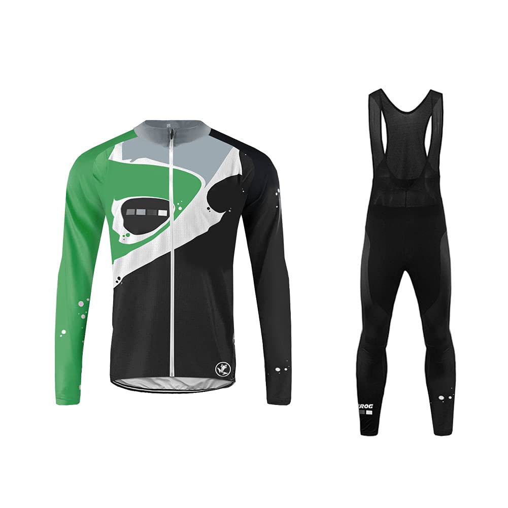 UGLY FROG Men's Winter Waterproof Thermal Breathable Cycling Jacket & Padded Pants Set - Long Sleeve Sportswear for Outdoor Riding, Biking, and Cold Weather Activities