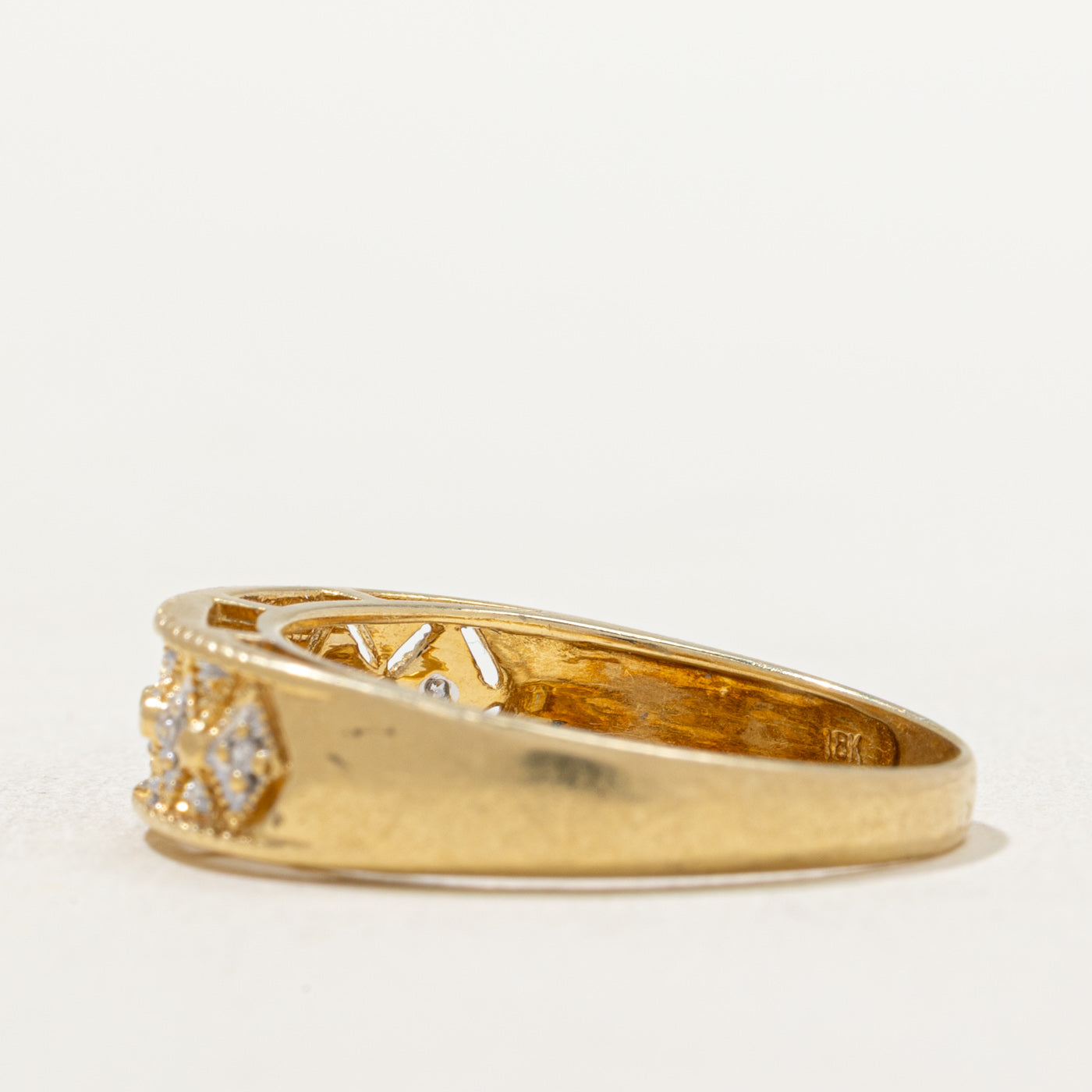 Diamond Textured Illusion Ring Set | 0.035ctw | Size 9.25 | Elegant Wedding Band & Anniversary Gift for Women