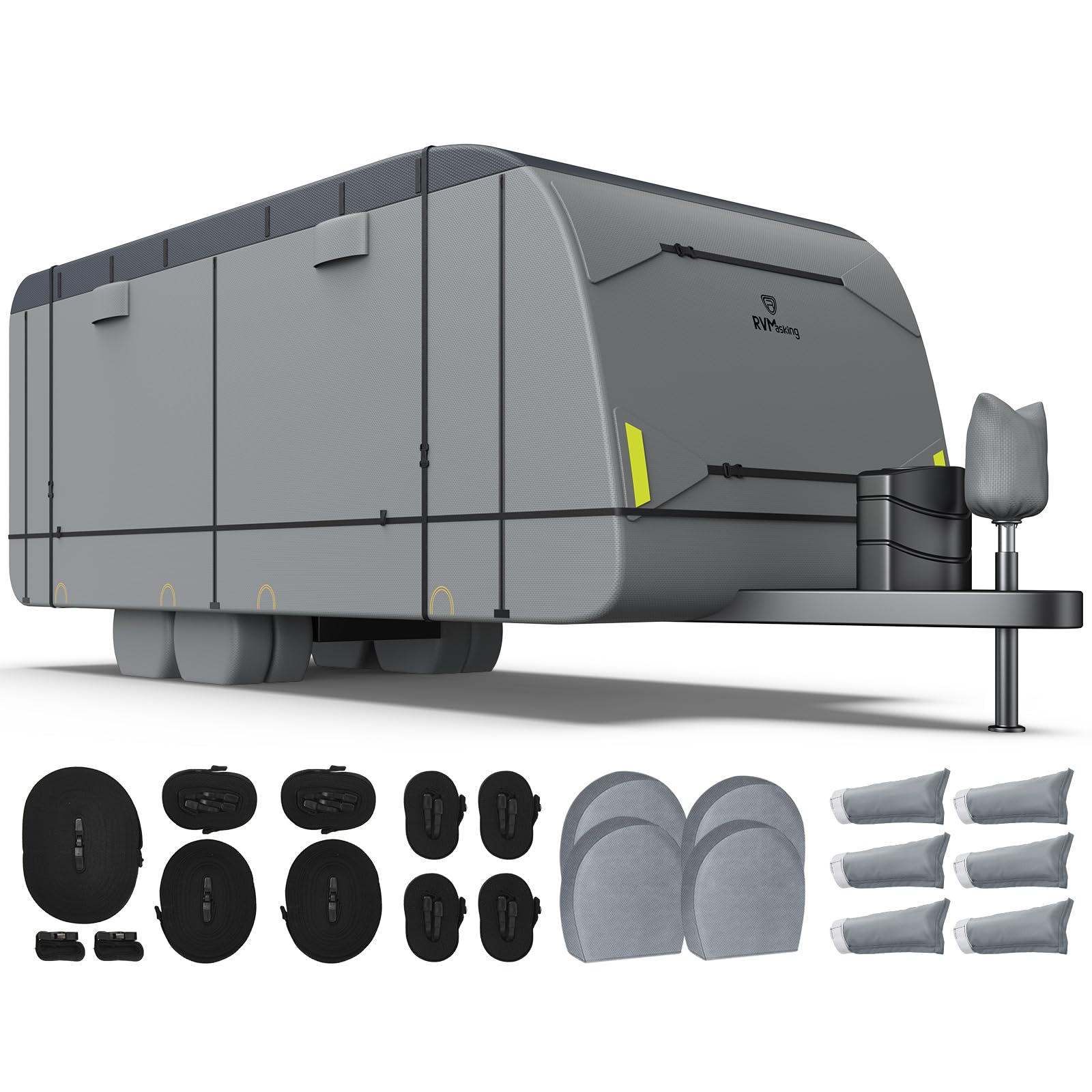 Waterproof RV Cover 600D Heavy Duty - Travel Trailer Cover Fits 18'1