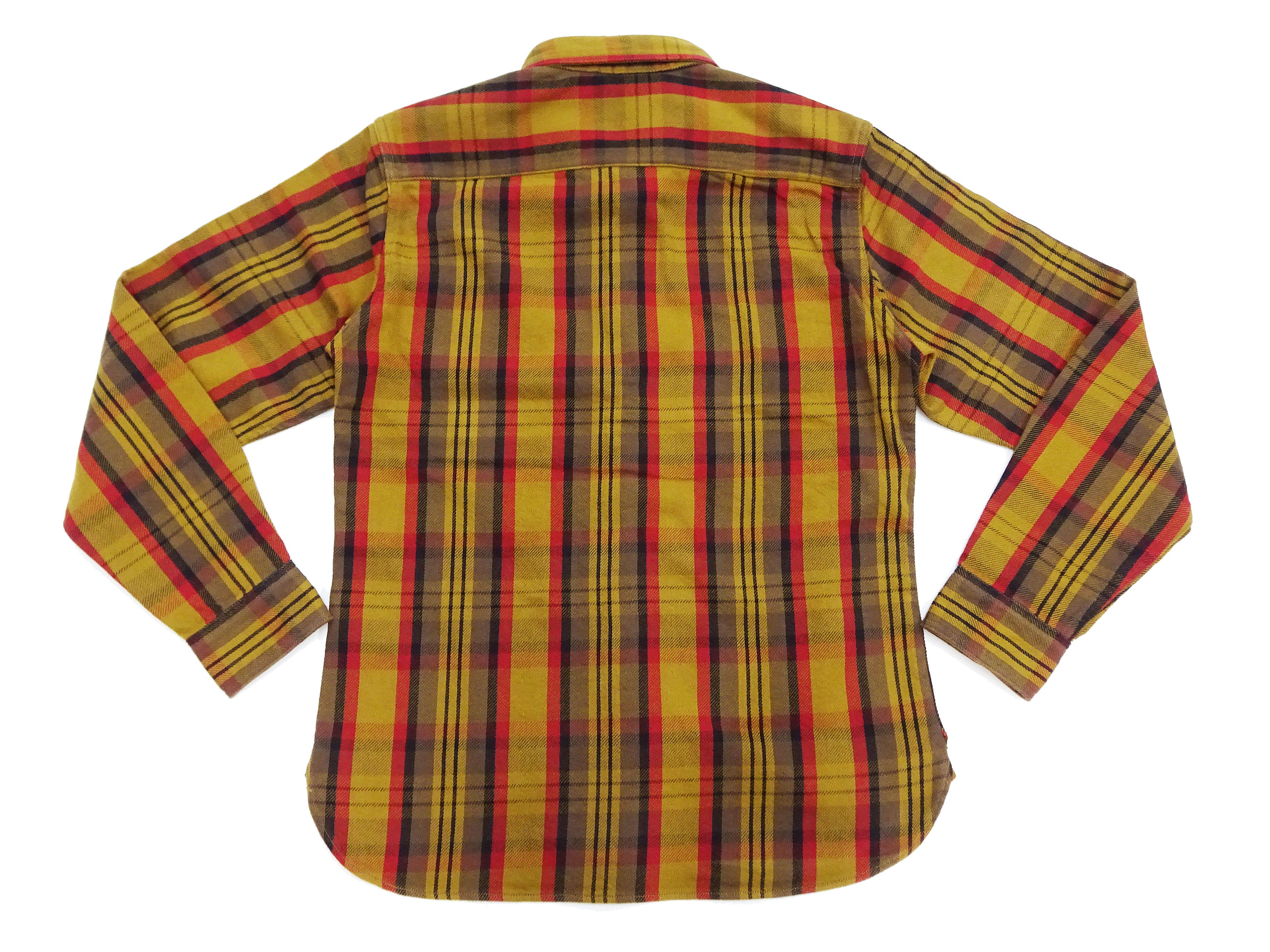 Studio D'artisan Men's Heavyweight Cotton Plaid Flannel Shirt - Long Sleeve Casual Button Up Work Shirt 5714 in Yellow | Perfect for Outdoor Activities, Fall Fashion & Layering