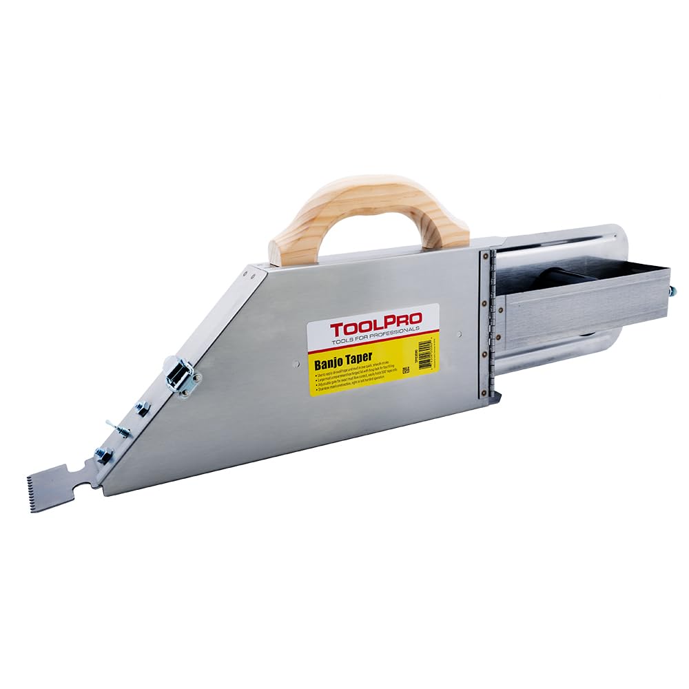 ToolPro Dry Tape Drywall Banjo Taper - Professional Stainless Steel Drywall Taping Tool for Smooth Joint Compound Application | Lightweight & Durable Construction | Perfect for Home Renovation & Professional Drywall Projects