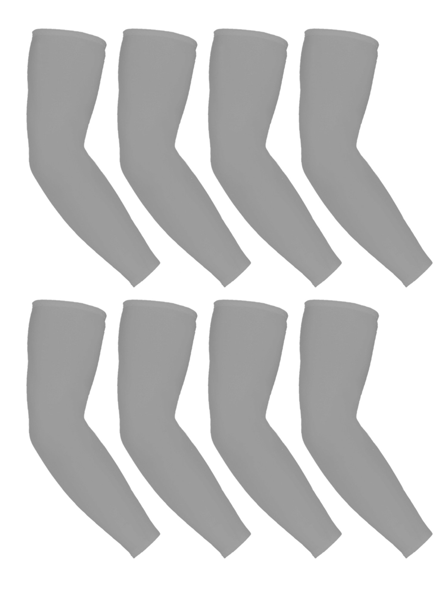 8 Pairs Unisex UV Protection Arm Cooling Sleeves - Ice Silk Sun Protection Arm Covers for Outdoor Sports, Running, Cycling & Driving (Grey)