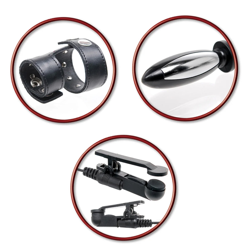 Fetish Fantasy Series Deluxe Shock Therapy Travel Kit - BDSM Electro Play Set for Couples, Beginners & Travel - Perfect for Sensation Play, Bondage & Spicing Up Your Sex Life