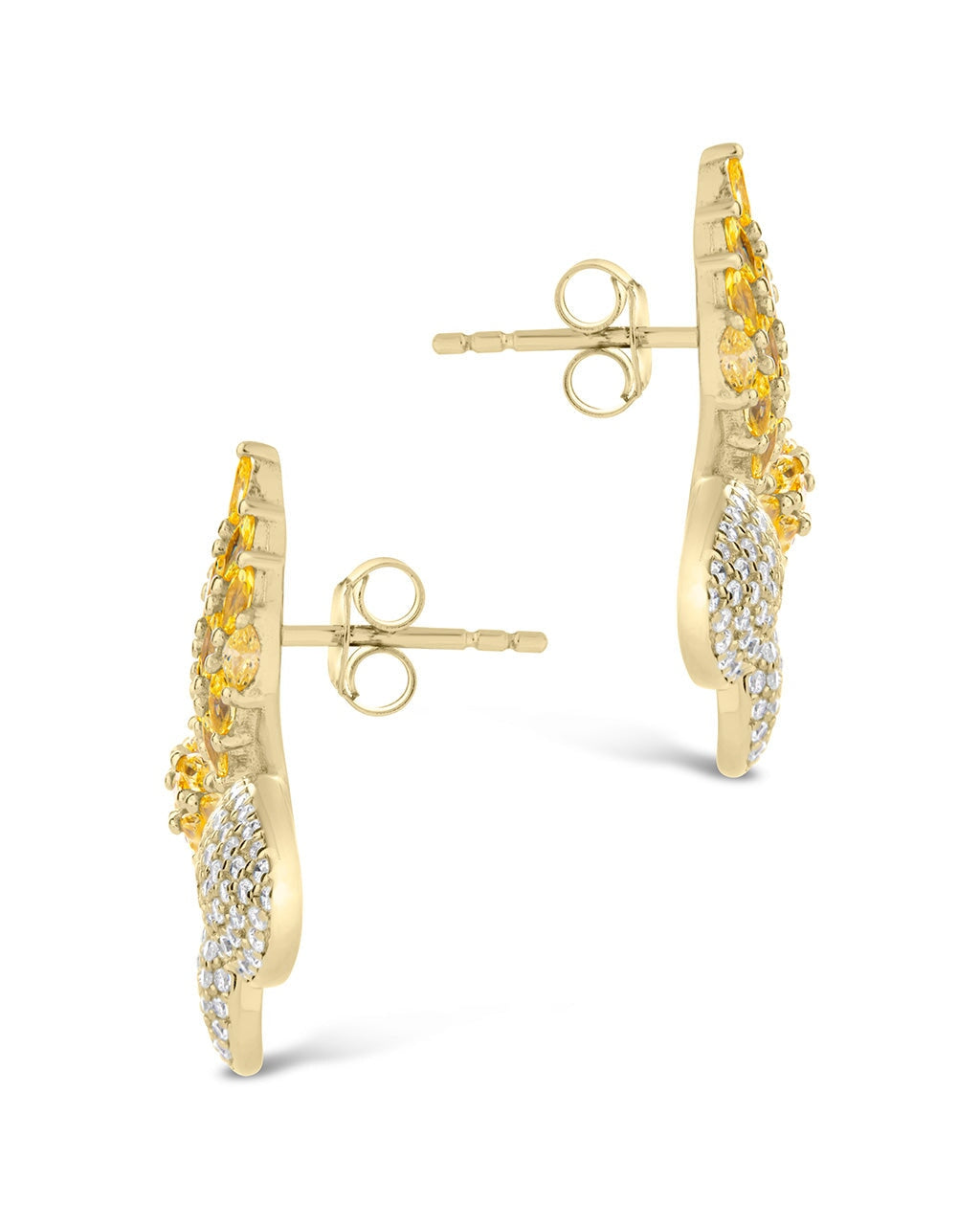 Heidi CZ Flower Stud Earrings for Women - Elegant Cubic Zirconia Floral Earrings for Daily Wear, Parties & Gifts