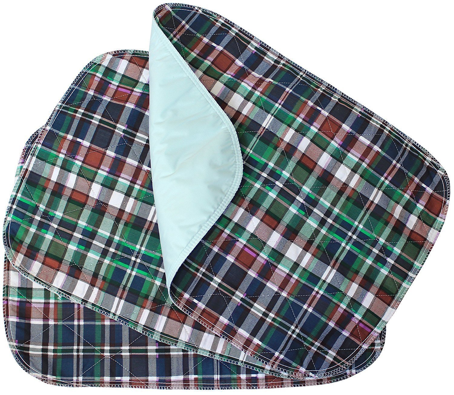 Washable Plaid Chair Pad & Bed Pad - 17x24 Inch Reusable Incontinence Underpad for Adults & Kids - Waterproof Protection for Chairs, Beds, Wheelchairs & Sofas - Ideal for Home, Office & Travel Use