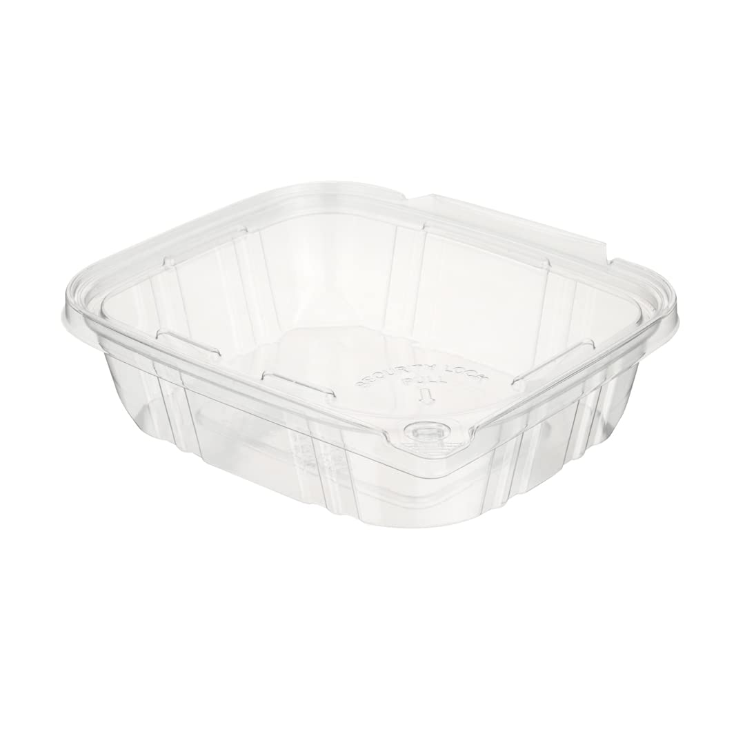 Restaurantware Tamper Tek 24oz (100 Pack) Clear Plastic Take Out Containers with Hinged Lid - Tamper-Evident, Freezable, Disposable Meal Prep Containers for Deli, Lunches, Catering & Food Storage