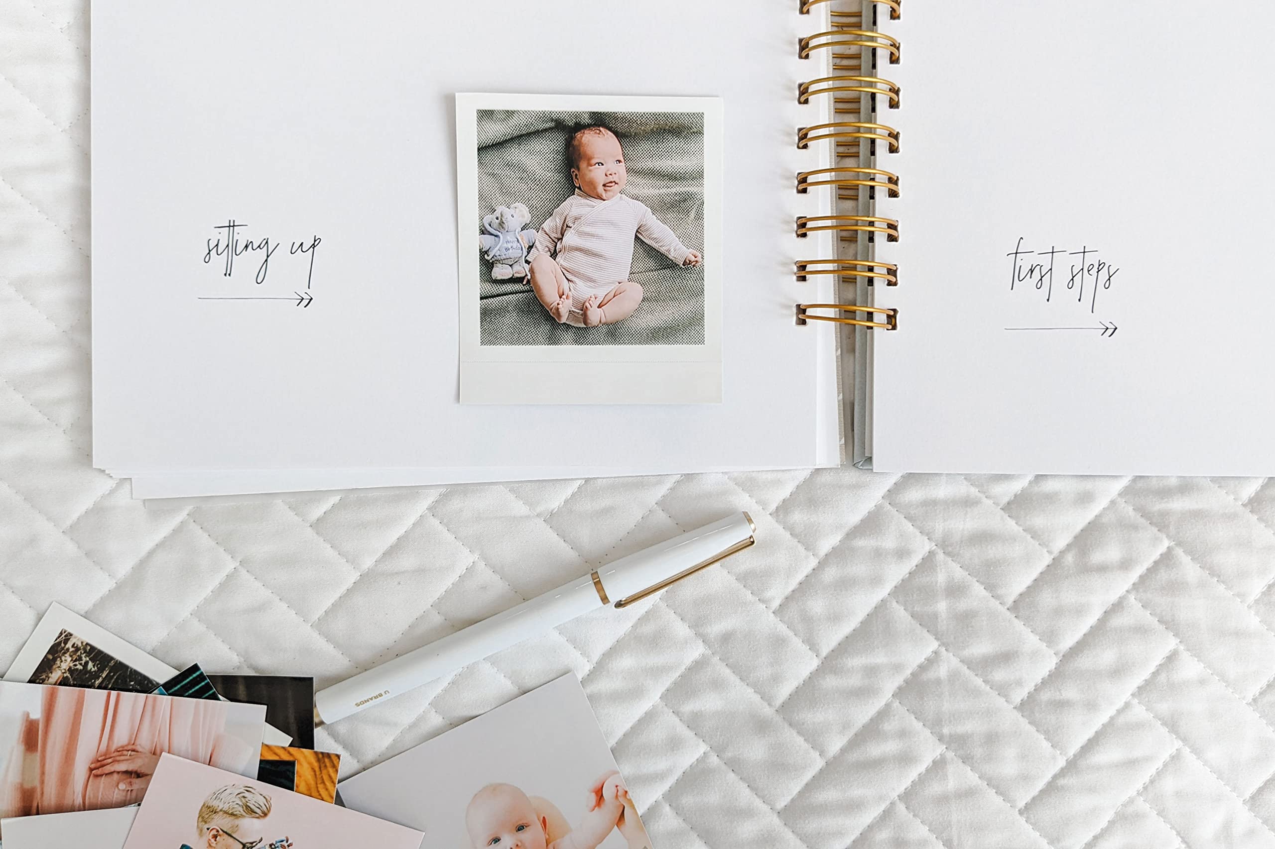 Baby Memory Book for First Year - Record Baby Girl or Boy's Milestones in Photo Journal Scrapbook Album (Lavender) | Perfect for Newborn Gifts, Christening Presents & 1st Birthday Keepsakes