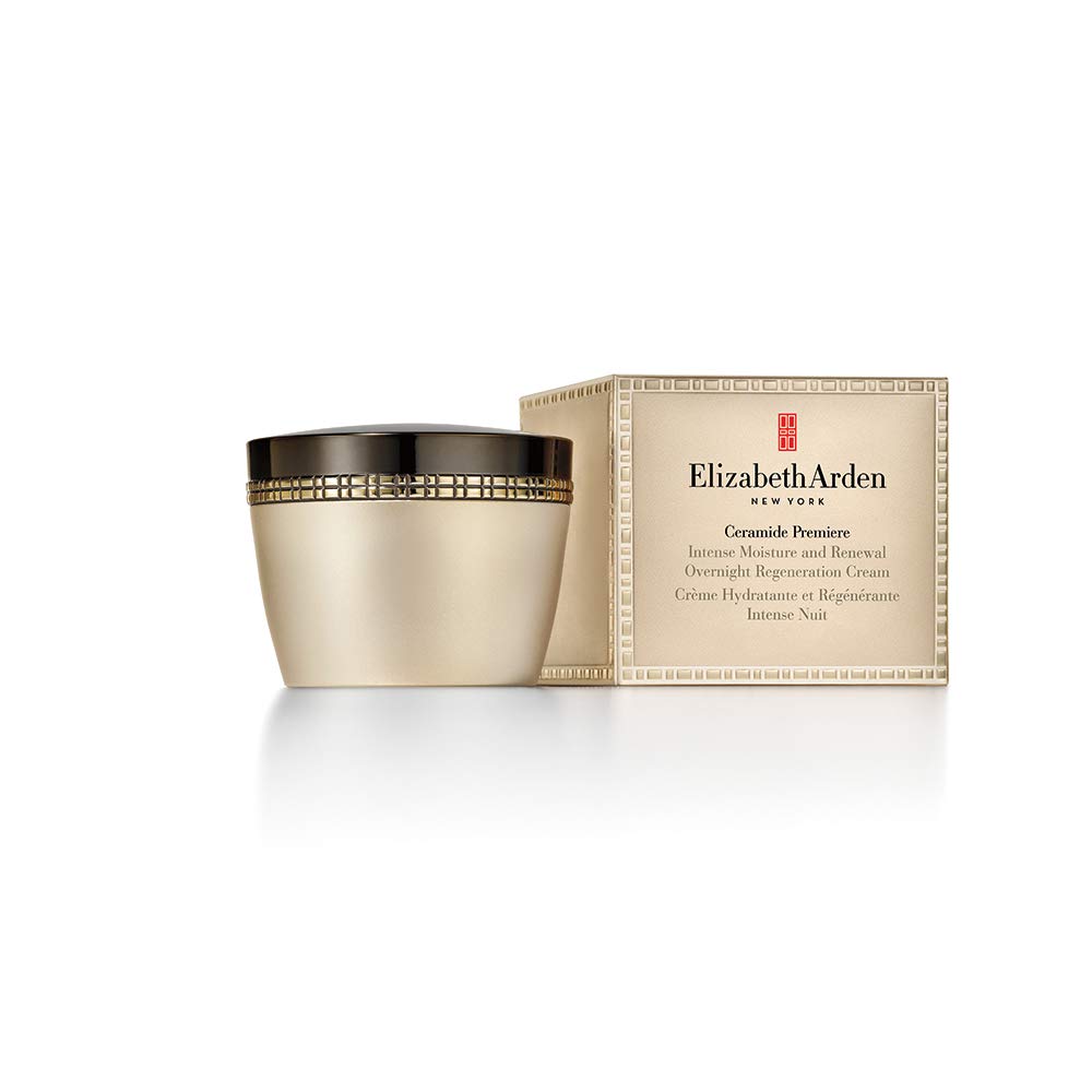 Elizabeth Arden Ceramide Premiere Intense Moisture & Renewal Overnight Regeneration Cream - 1.7 oz Anti-Aging Night Face Cream for Dry Skin | Deep Hydration & Skin Repair While You Sleep | Perfect for Nighttime Skincare Routine