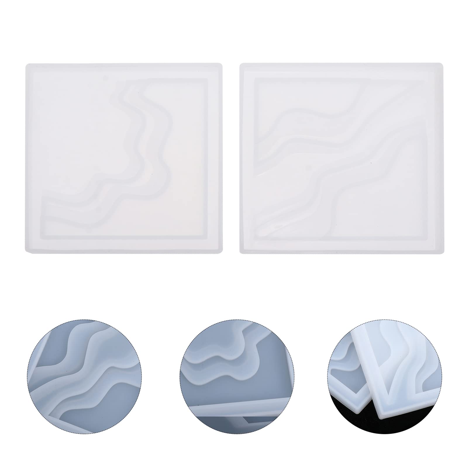 EXCEART 2-Pack Silicone Coaster Molds for DIY Epoxy Resin Casting - Round Drink Coaster Molds, Candle Holder & Plate Dish Molds - Perfect for Handmade Crafts, Home Decor & Gift Making