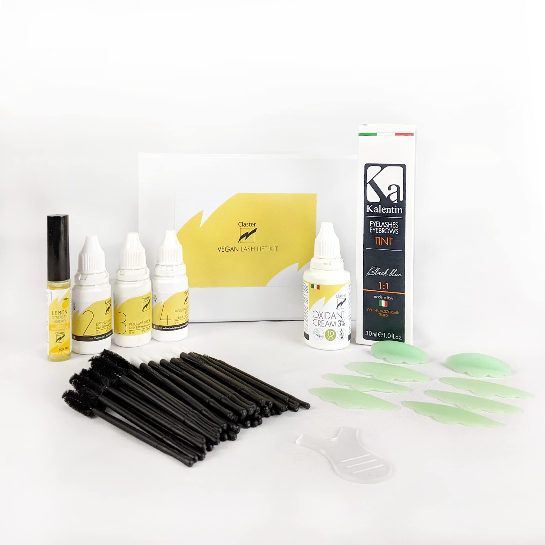 VEGAN LASH LIFT KIT for DIY Home Application with Tint & Developer - Professional Eyelash Perming Kit by CLASTER | Perfect for Salon-Quality Lashes at Home, Parties & Special Occasions