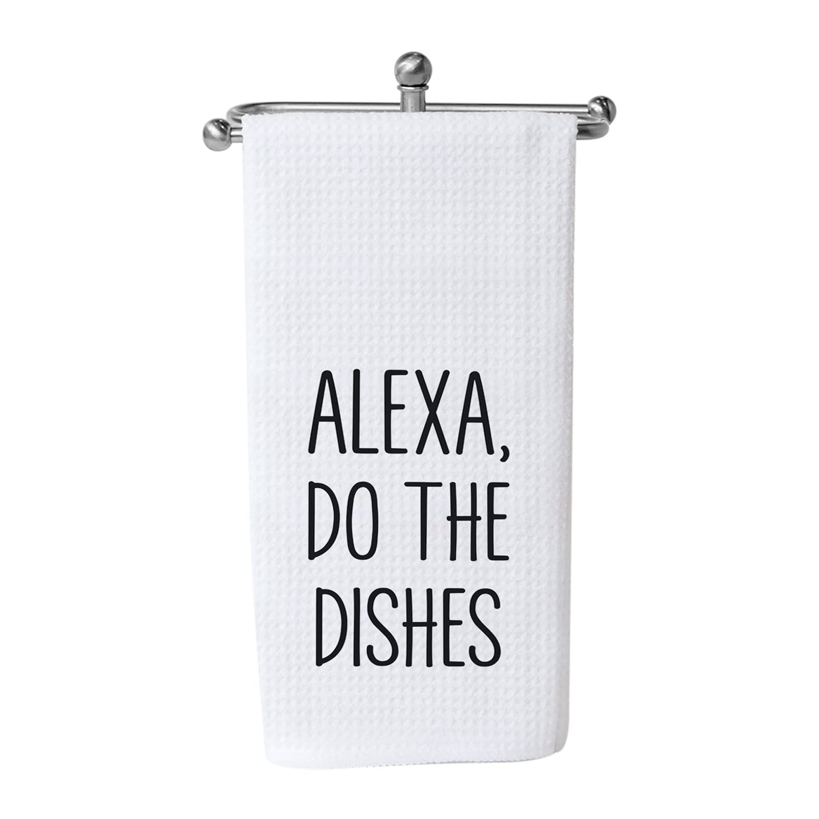 Funny Kitchen Towel with Alexa Do The Dishes Print - Unique Housewarming & Hostess Gift for Coffee Lovers - Perfect for Kitchen Decor, Parties & Gag Gifts