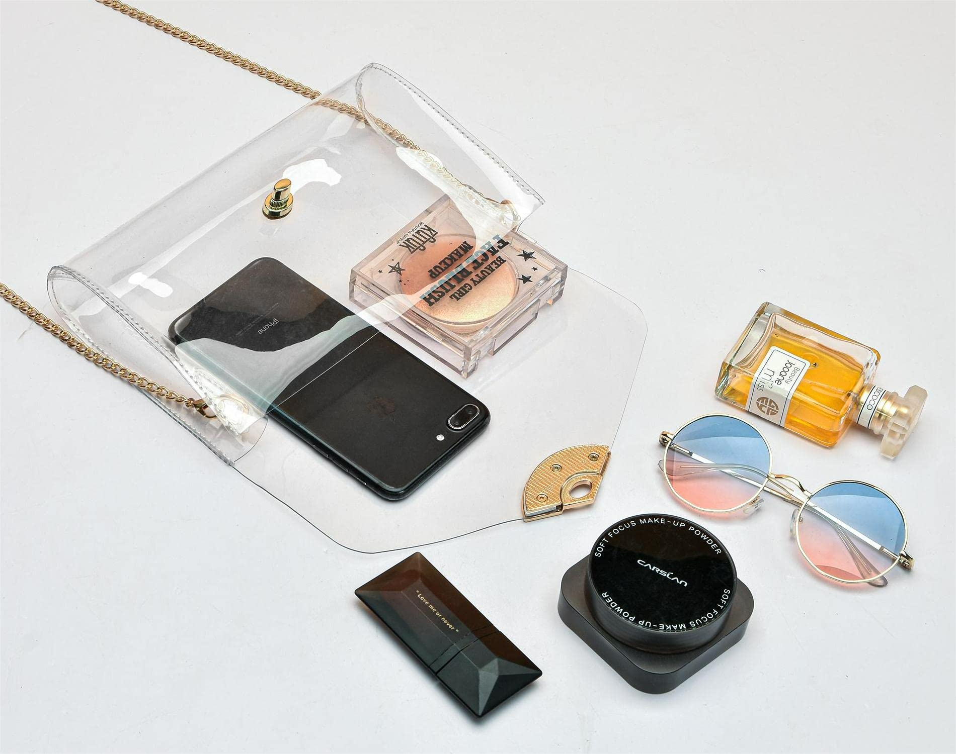 Clear Transparent Purse for Women - Stadium Approved See-Through Bag for Concerts, Events & Security Checkpoints | Fashionable & Functional Evening Clutch