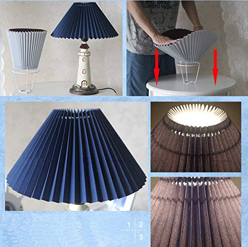 Kiven Nautical Lighthouse Table Lamp - Large Cape Hatteras Style Desk Light with Blue Cloth Shade | Coastal Decor, Bedroom Nightstand, Office Lighting, Living Room Accent