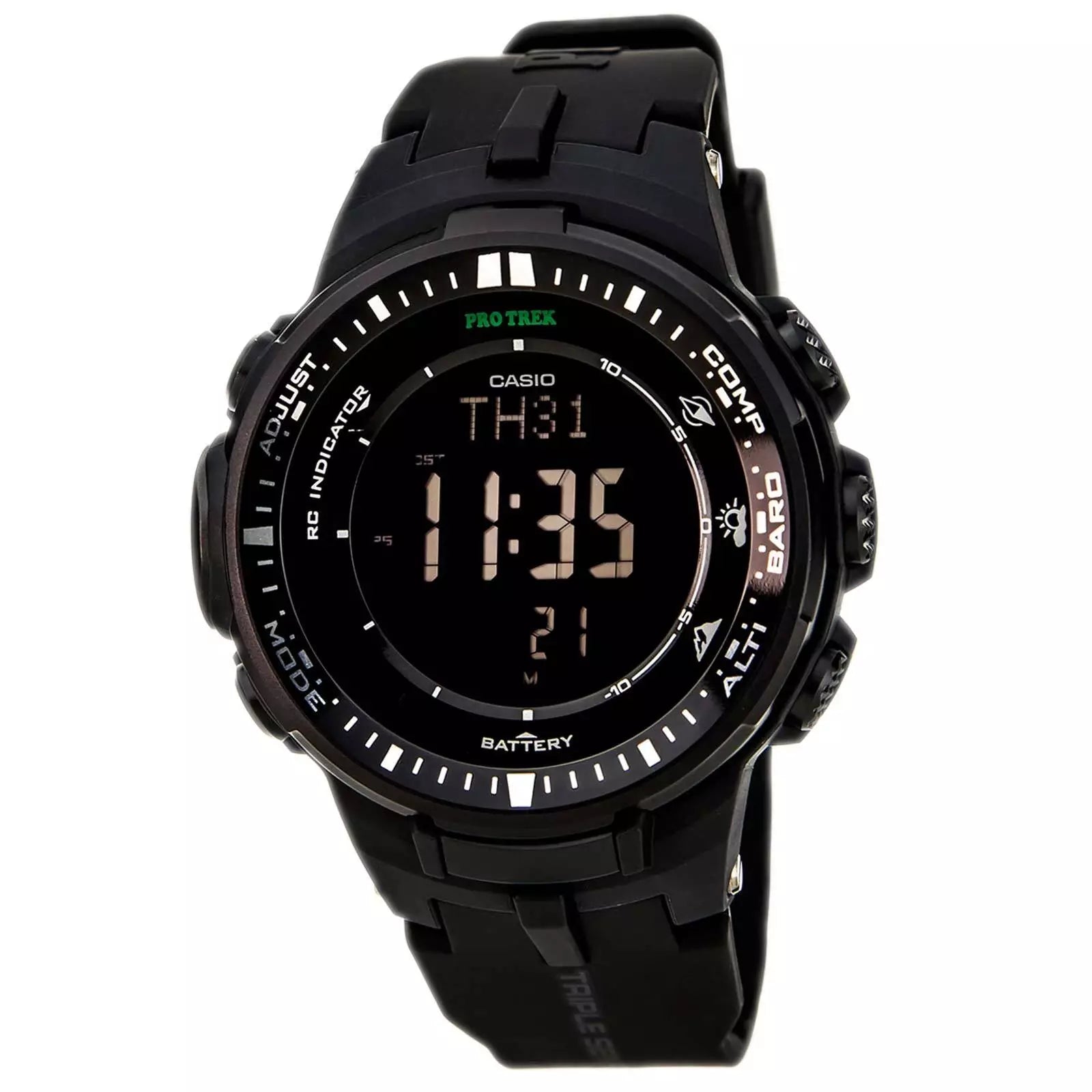 Casio PRW3000 Pro Trek Solar-Powered Digital Watch with Altimeter, Barometer, Compass - Perfect for Hiking, Camping & Outdoor Adventures