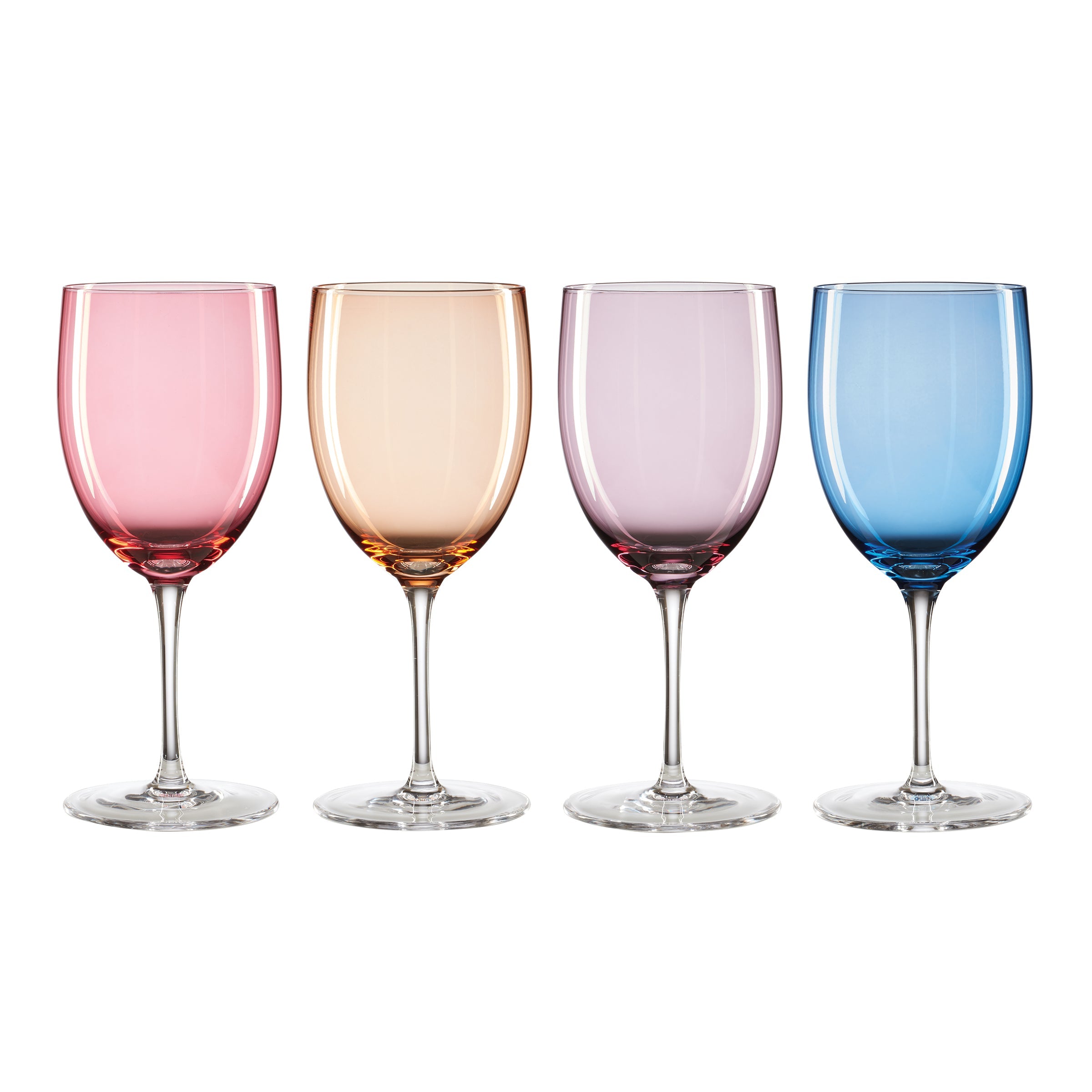 True Colors Wine Glasses Set of 4 - Elegant Stemware for Red & White Wine, Perfect for Dinner Parties, Weddings & Home Entertaining