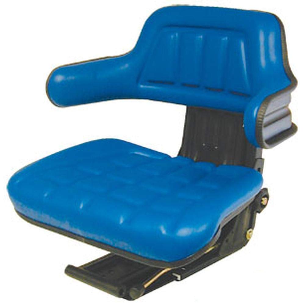 RAParts Wrap Around Back Blue Seat with Arms - Compatible with Allis Chalmers & Case IH Tractors - Durable Tractor Seat for Farming & Outdoor Work