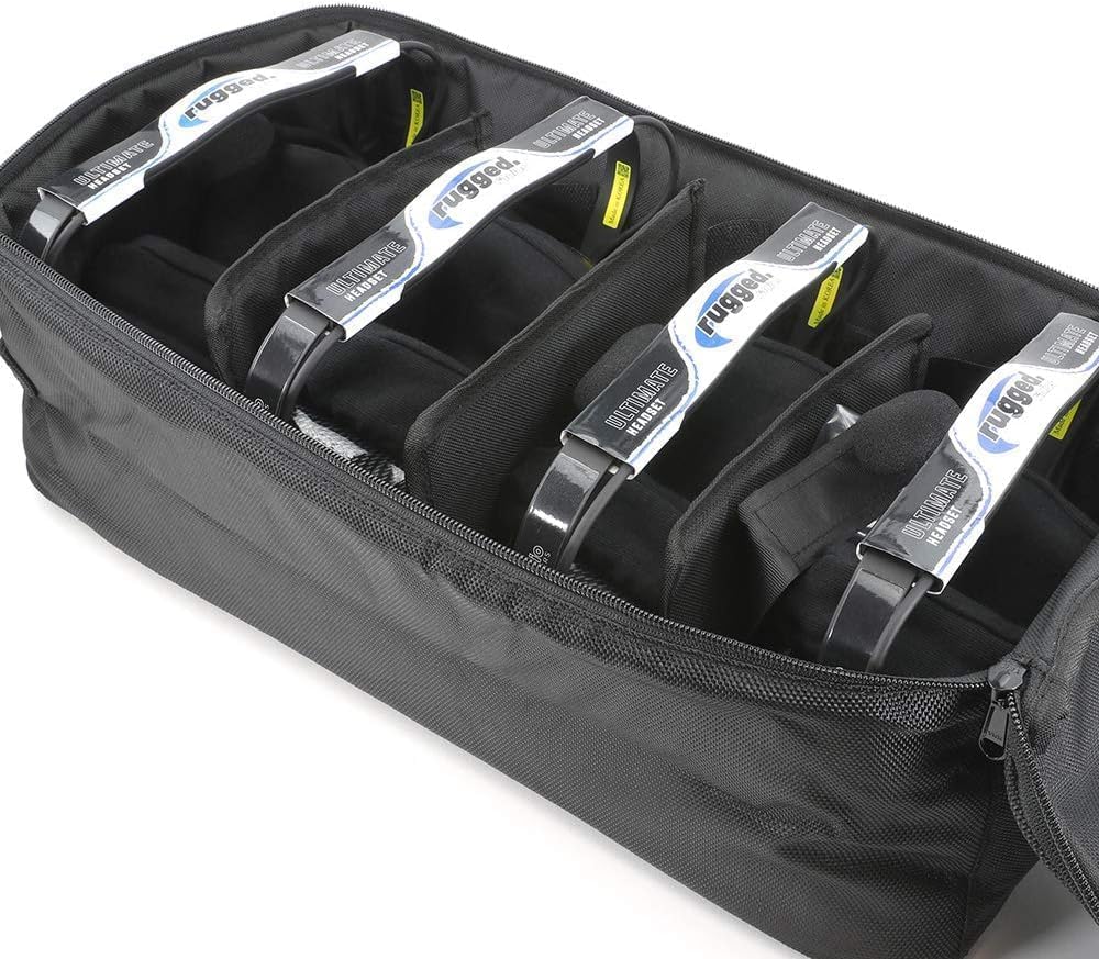 Durable 4-Headset Carrying Case for Aviation & Racing Radios - Compatible with David Clark, Bose, Kore Headsets - Perfect for Pilots, Race Teams & Outdoor Adventures