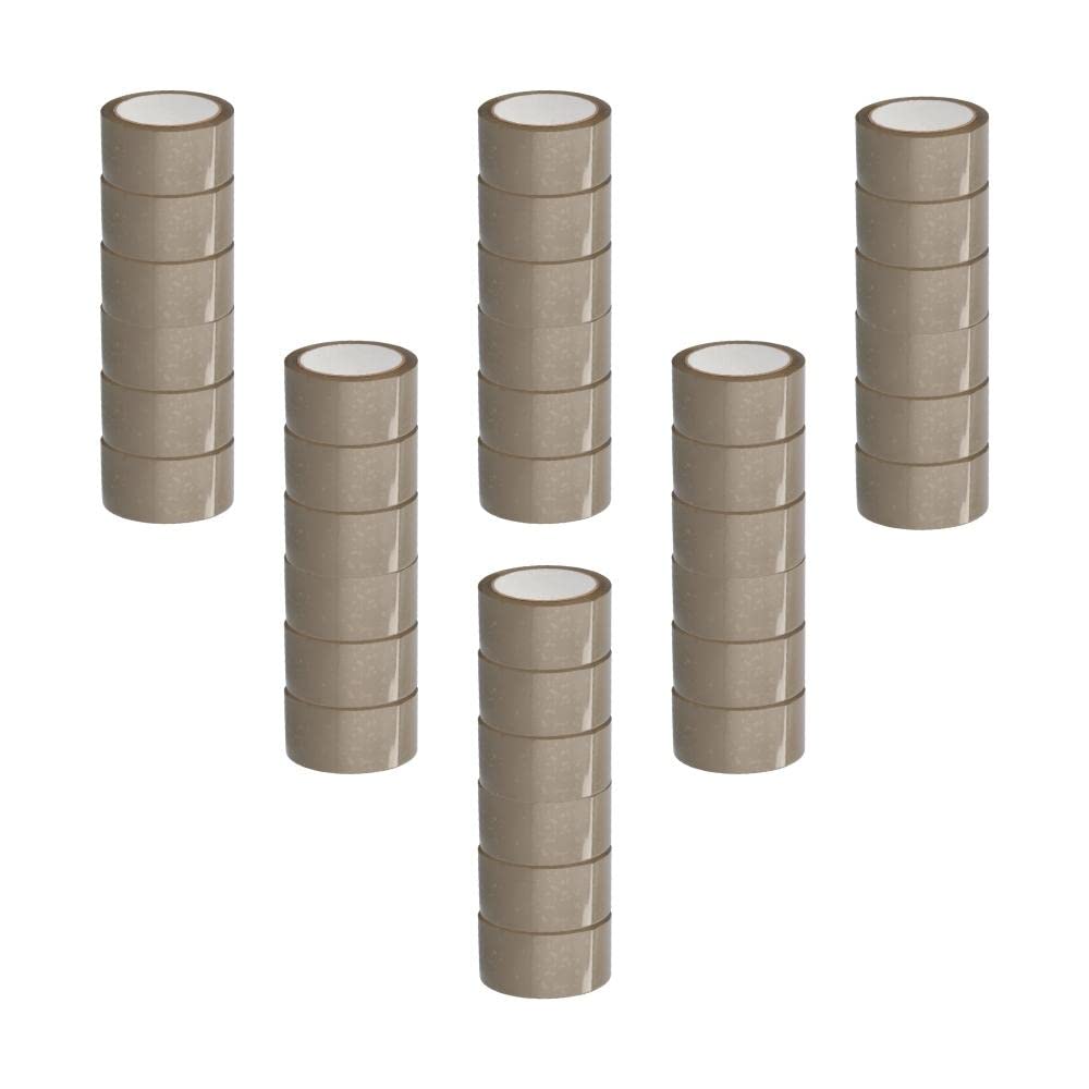 PSBM 2 Inch x 110 Yards Brown PVC Packing Tape - 36 Pack Dispenser Refill for Moving, Storage & Shipping | Heavy-Duty Packaging Tape for Box Sealing, Warehouse Use & Home Moving Supplies
