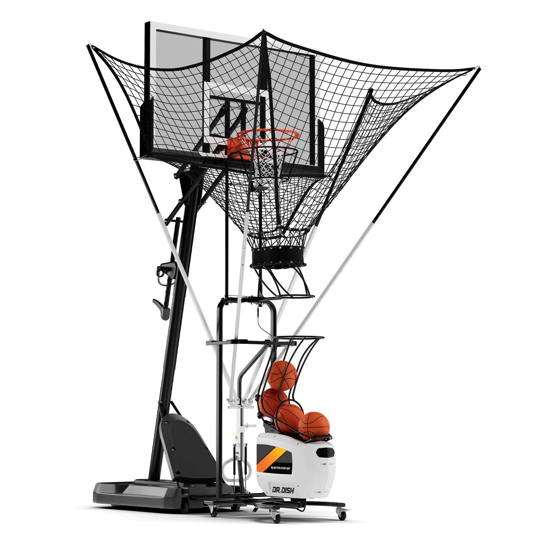 Dr. Dish Home Basketball Shooting Machine - Automatic Rebounder & Shot Trainer for Indoor/Outdoor Practice | Perfect for Driveway, Backyard & Gym Training