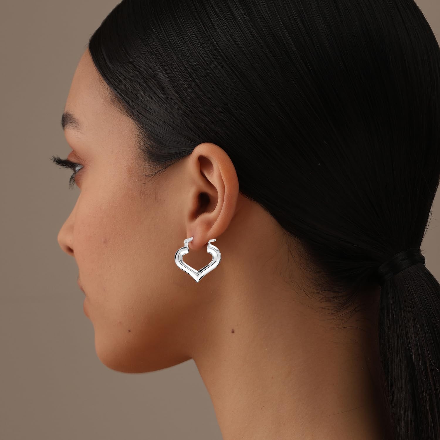 LeCalla Sterling Silver Hoop Earrings for Women - Lightweight Chunky Hollow Hoops | Handmade Electroform Italian Design Click-Top Earrings | Perfect for Everyday Wear, Parties & Special Occasions