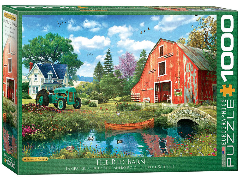 Eurographics 1000-Piece Jigsaw Puzzle - The Red Barn Landscape - Premium Quality Puzzle for Adults & Teens - Perfect for Family Game Night & Home Decor