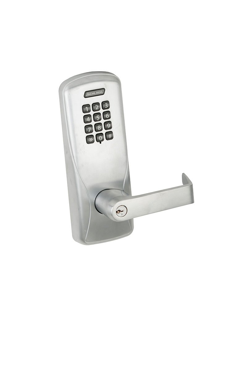 Schlage CO-100 Series Electronic Keypad Door Lock - Mortise Lock with Schlage Cylinder Keyway, Rhodes Lever & Satin Chrome Finish | Secure Classroom, Office, Storeroom & Commercial Spaces