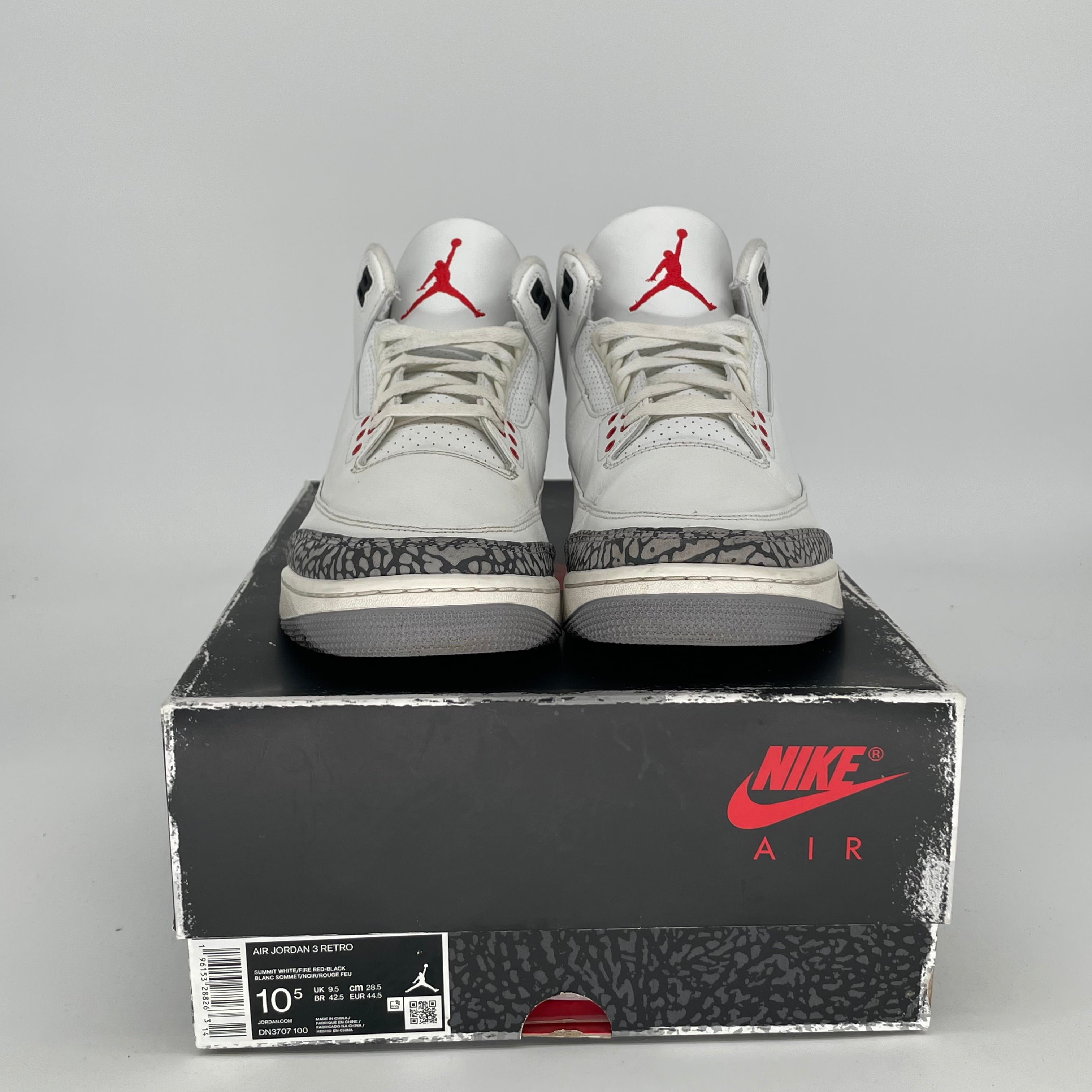Original Air Jordan 3 White Cement Reimagined Sneakers - Men's Size 10.5 / Women's 12W (DN3707-100) - Retro Basketball Shoes for Streetwear & Casual Outfits