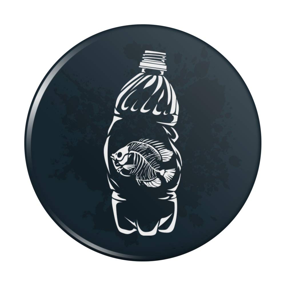 Dead Fish Bones in Plastic Bottle Pinback Button Badge - Unique Gothic Punk Accessory for Jackets, Bags & DIY Crafts