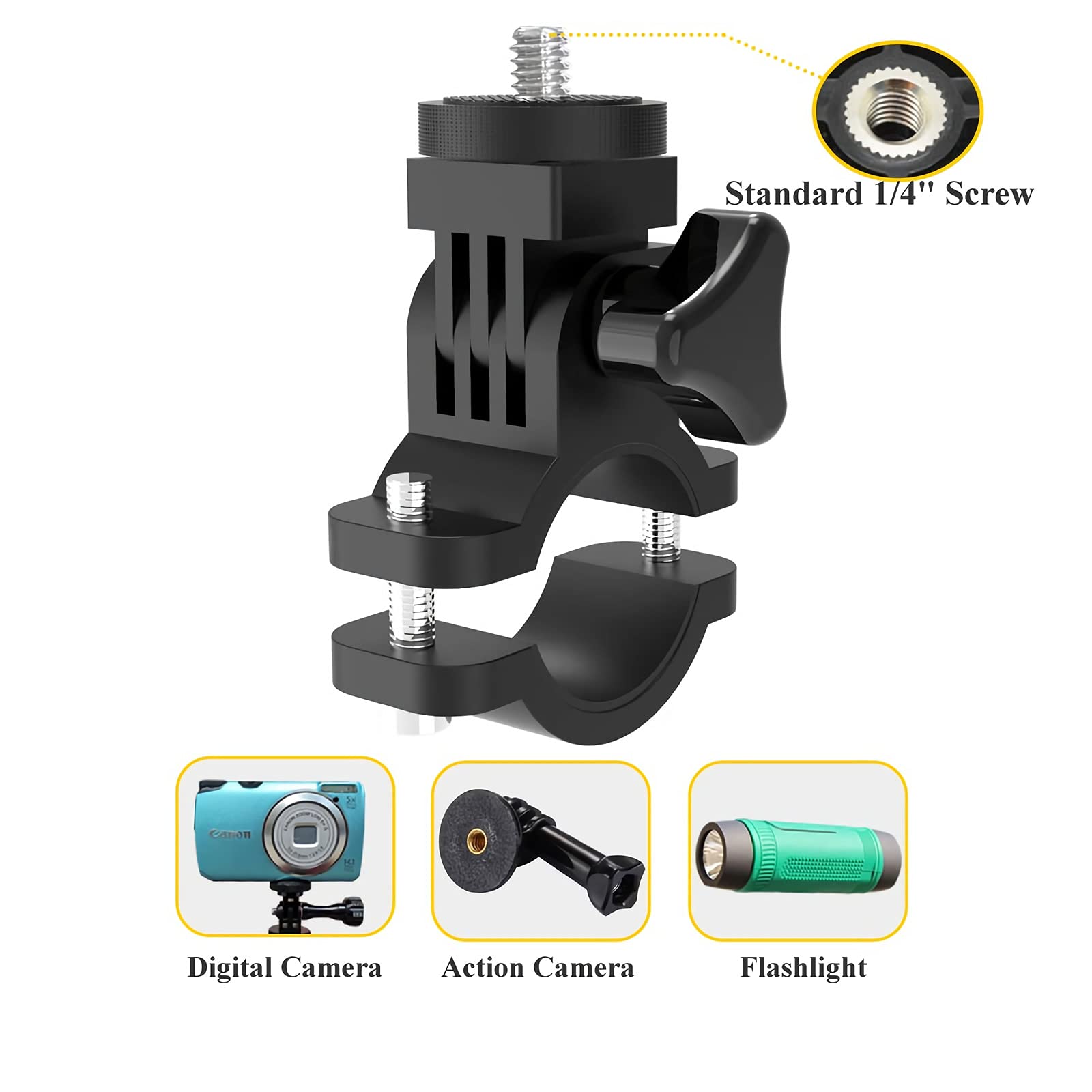 Higoo Universal Phone Mount Holder - Adjustable Scope & Camera Adapter for Bikes, Motorcycles, Guns - Durable Handlebar Phone Mount for Outdoor Sports, Hunting, Cycling & Action Photography