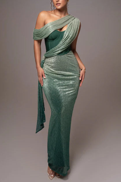 Emerald Green Halter Strap Maxi Dress for Women - Elegant Summer Beach Party & Wedding Guest Dress