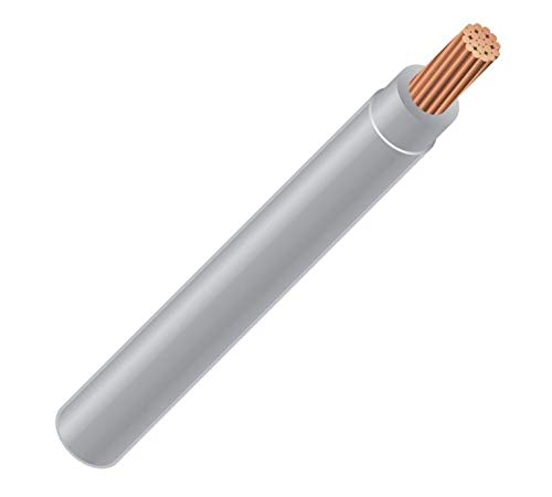 1 AWG 19-Stranded THHN Gray Copper Building Wire - 100ft Cut - Electrical Wiring for Home, Commercial & Industrial Use