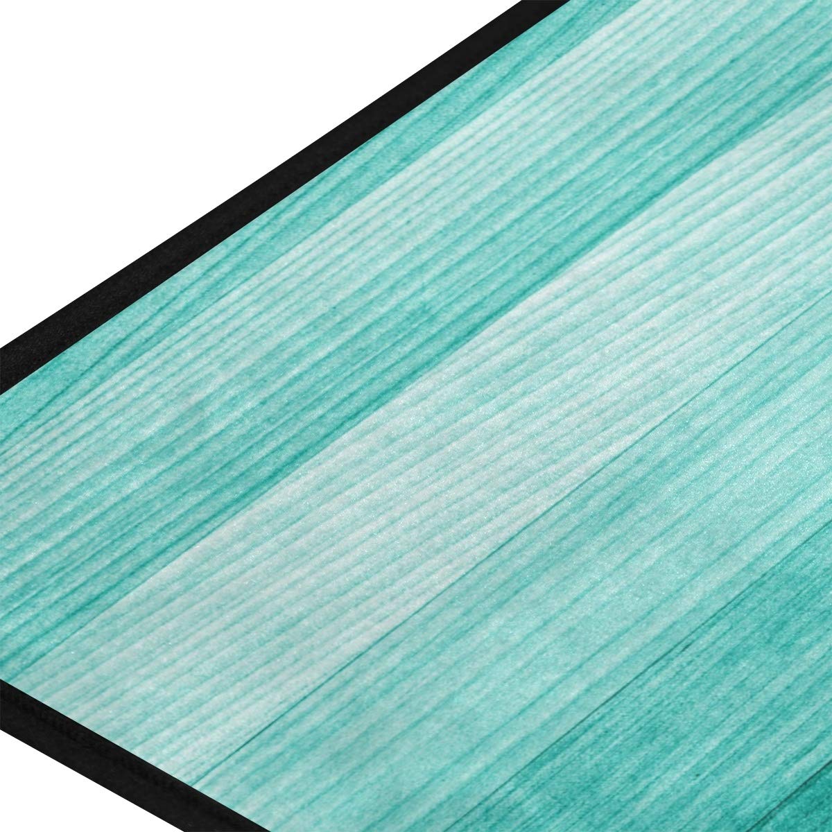 Non-Slip Washable Kitchen Rug Floor Mat - Teal Turquoise Green Wood Pattern, Anti-Fatigue Comfort Cushion for Standing | Perfect for Kitchens, Laundry Rooms & High-Traffic Areas